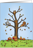 Happy Thanksgiving - Humorous Design with Pumpkins, Acorns - Fall card