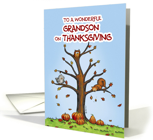 Happy Thanksgiving - Wonderful Grandson card (931489)