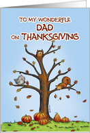 Happy Thanksgiving Dad - Autumn Tree with Pumpkins card