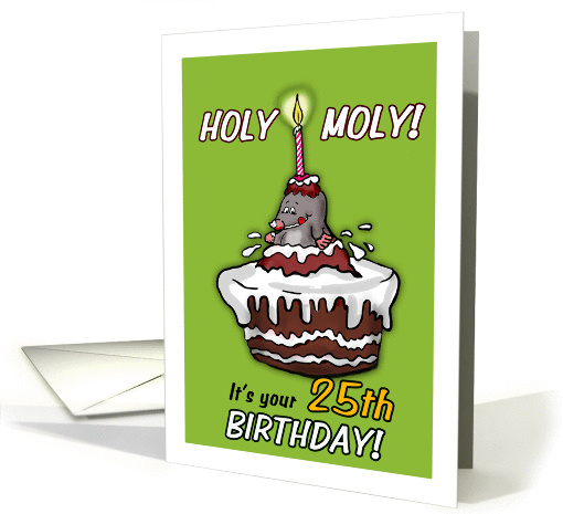 Holy Moly - It's your 25th Birthday - Humorous Cartoon card (931604)
