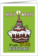 Holy Moly - It’s your 30th Birthday - Humorous Cartoon - Thirty card