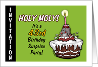 Humorous - 43rd Birthday Invitation -Surprise Party - forty-third card