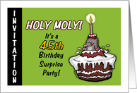 Humorous - 45th Birthday Invitation -Surprise Party - forty-fifth card