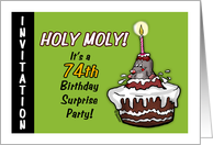 Humorous - 74th Birthday Invitation - Surprise Party - seventy-fourth card
