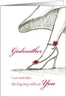 Godmother - Be my Bridesmaid - Sketch of a High Heel card