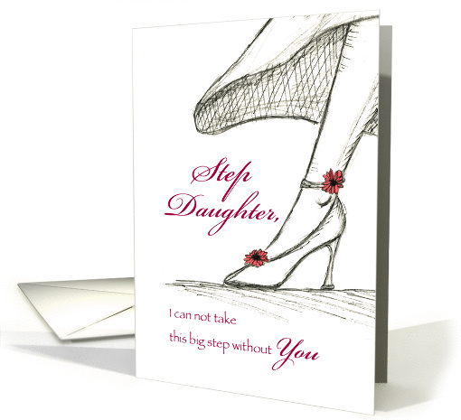 Step Daughter - Be my Bridesmaid - Sketch of a High Heel card (932999)