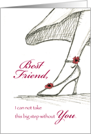 Best Friend - Be my Maid of Honor - Sketch of a High Heel card