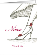 Niece - Thank you for being my Bridesmaid, Sketch High heel card