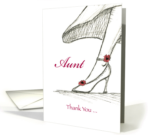 Aunt - Thank you for being my Bridesmaid, Sketch High heel card