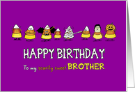 Humorous Halloween - Birthday for Brother - Candy Cone Parade card