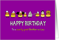 Humorous Halloween - Birthday for Brother-in-Law - Candy Cone Parade card