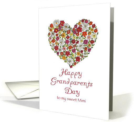 Happy Grandparents Day - to my sweet Mimi - Flower Heart card (942536)