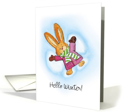 Hello Winter - Customize Cute Bunny makes a Snow Angel in... (974141)