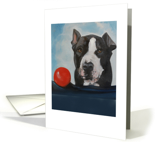 Pit Bull With Ball card (887841)