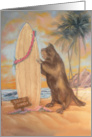 Surf’s Up, Beaver With Surfboard card