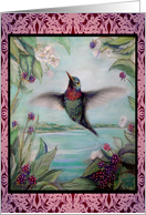 Hummingbird, Lavender border card