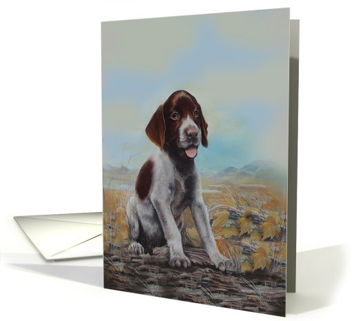 German Shorthaired Pointer Puppy in Landscape card (650577)