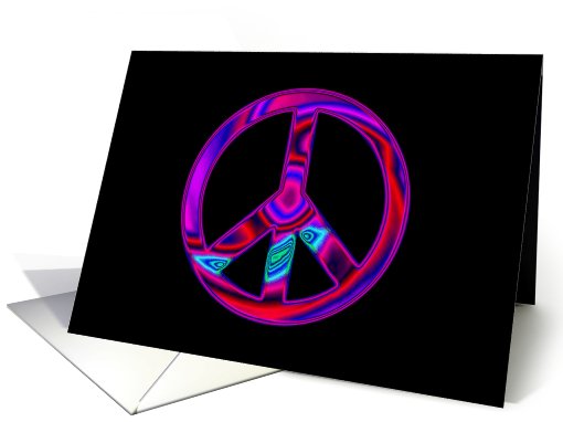 Psychedelic Peace Symbol card (666852)