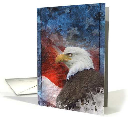 Troop Support Greeting Card - Bald Eagle Blank Note card (636832)