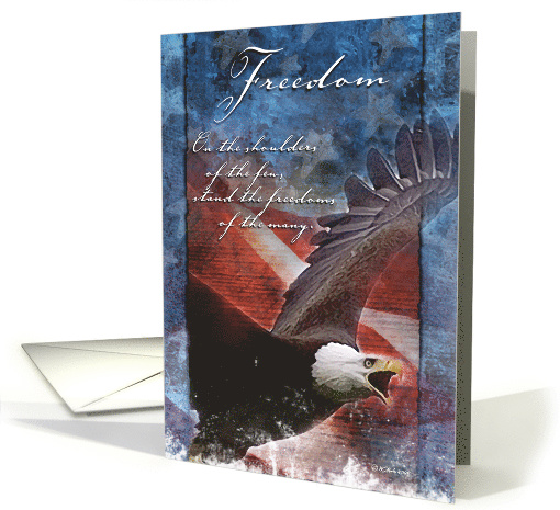 Troop Support Greeting Card - Freedom Flag and Eagle card (636873)