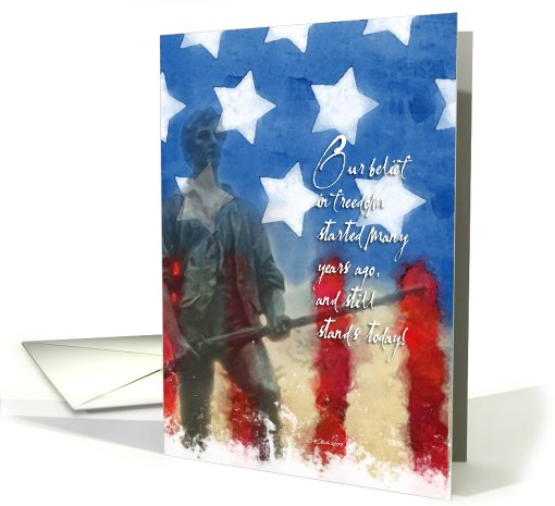 Minuteman Troop Support Greeting Card - United We Stand card (640022)