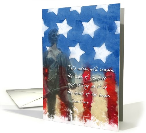 Minuteman Troop Support Greeting Card - Land of the Free card (640026)