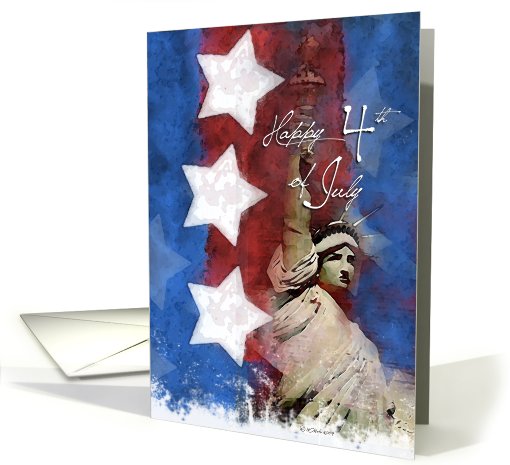 Liberty Stars Support Greeting Card - Happy Fourth of July card