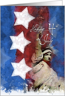 Liberty Stars Support Greeting Card - Happy Fourth of July card