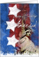 Liberty Stars Support Greeting Card - Happy Birthday America card