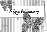 Happy Birthday, Pearls and Butterflies card