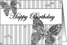 Happy Birthday, Pearls and Butterflies card
