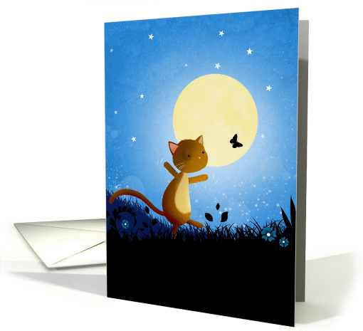 Follow your Dreams, Cat in Moonlight card (637618)