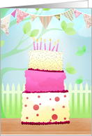 It’s your birthday, pink & white cake card