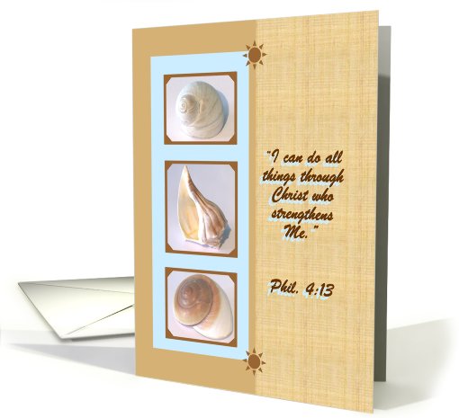 Christ Strengthens Me - Seashells card (668695)