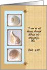 Christ Strengthens Me - Seashells card