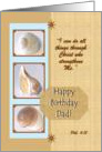 Happy Birthday Dad - Christ Strengthens Me - Seashells card