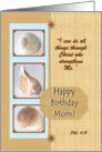 Happy Birthday Mom - Christ Strengthens Me - Seashells card