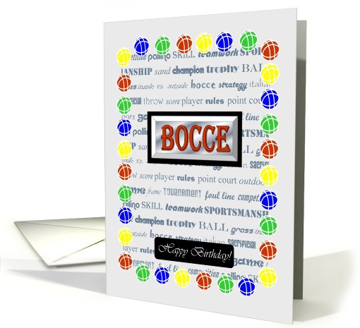 Bocce Theme card, Happy Birthday card (690925)