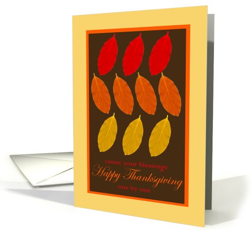 Happy Thanksgiving - Count Your Blessings - Colorful leaves card