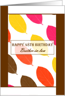 Happy 48th Birthday Brother-in-law, modern leaf accent card