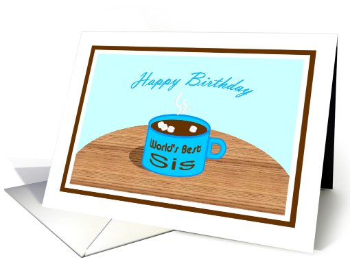 Happy Birthday - Word's Best Sis Mug card (731456)