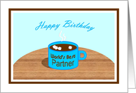 Happy Birthday - World’s Best Partner mug card