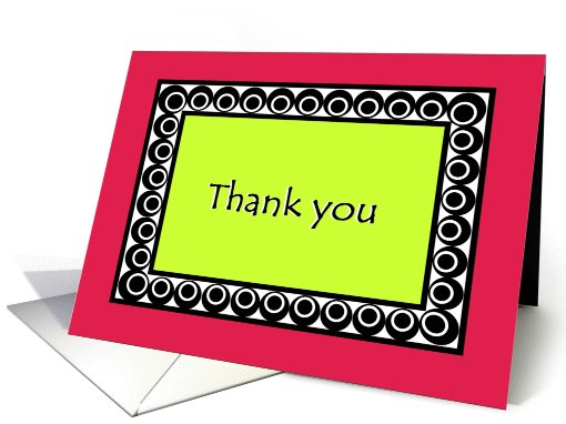 Thank you, lime green, red tribal border card (754588)