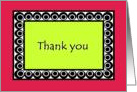 Thank you, lime green, red tribal border card