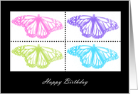 Birthday Butterflies - Modern Pop Art card