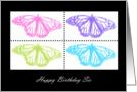 Birthday Butterflies - Sister - Modern Pop Art card