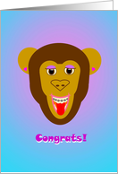Congrats - Monkey with Braces card