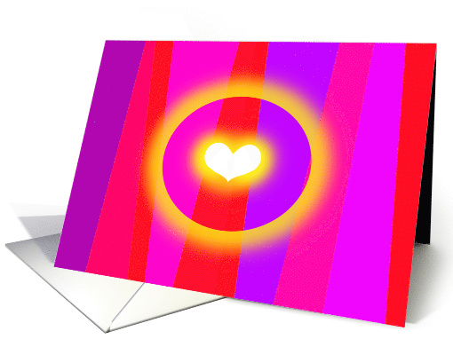 Glowing heart, bright pinks & reds card (770324)