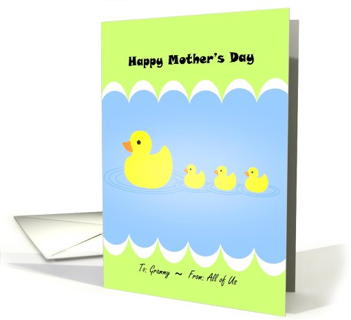 Cute Mother's Day with Duckies, To Grammy, From All of Us card