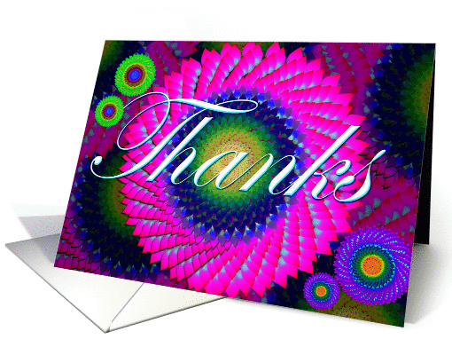 Thanks - Flower fractal swirly design card (833821)